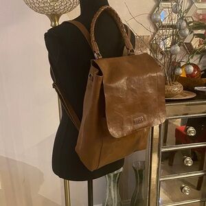 Velez Elegant Tan Leather Backpack